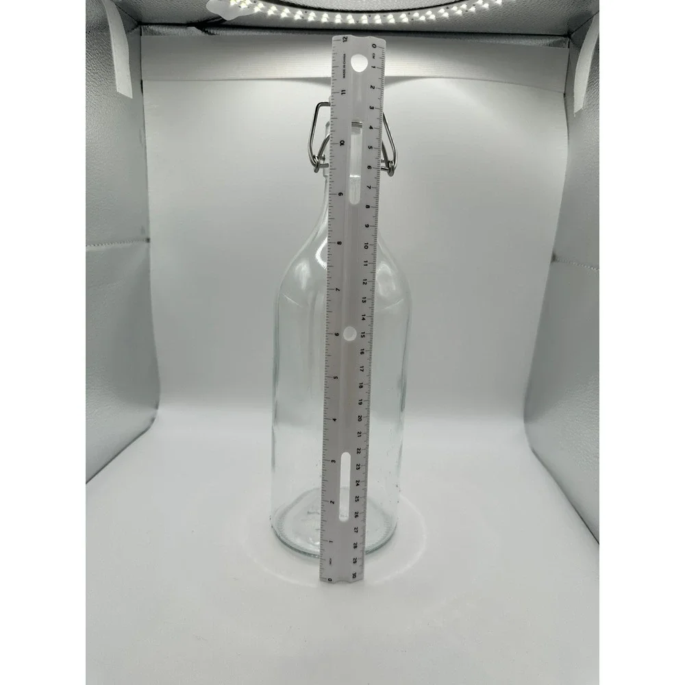 IKEA KORKEN Clear Glass Bottle with Stopper 34oz 1L Swing Top Airtight‎ Lid